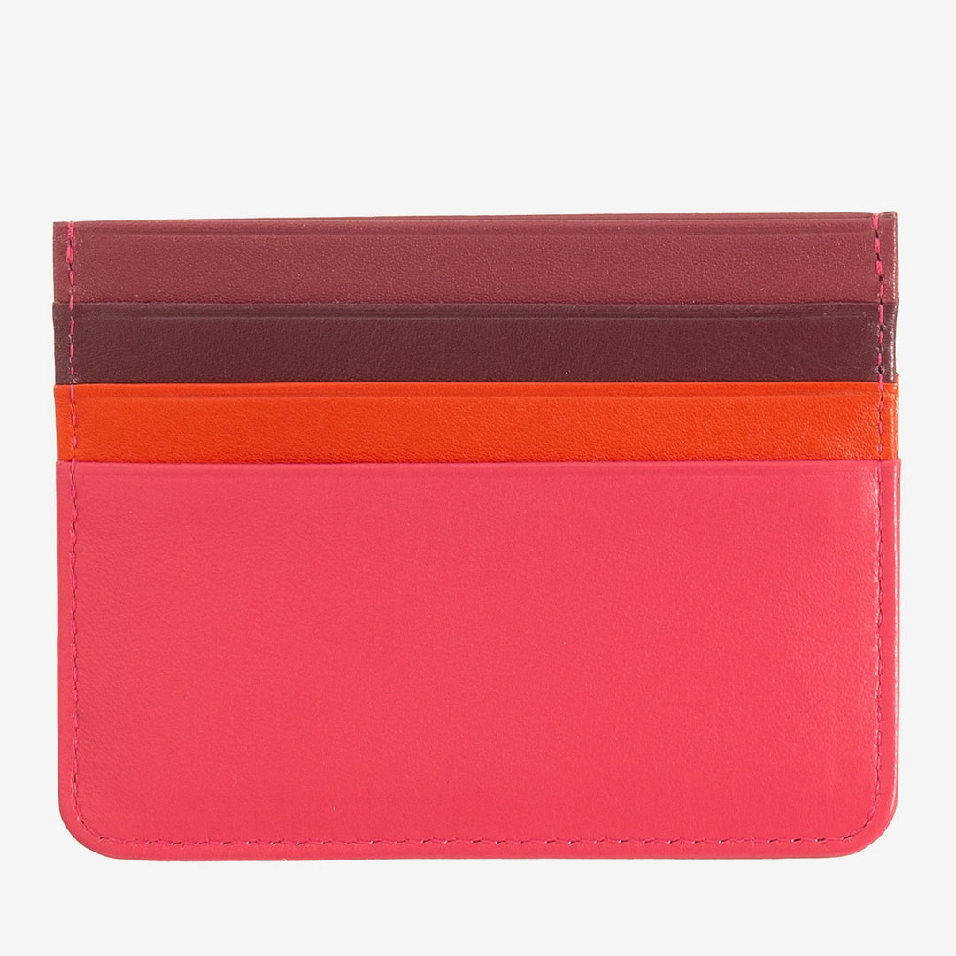Porta-cartões em couro Nappa colorido com 6 bolsos DUDU