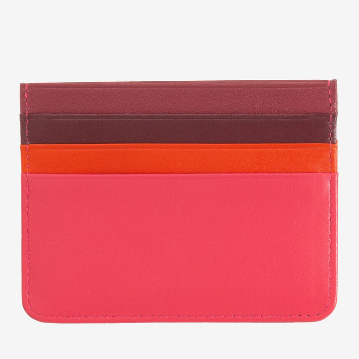 Porta-cartões em couro Nappa colorido com 6 bolsos DUDU