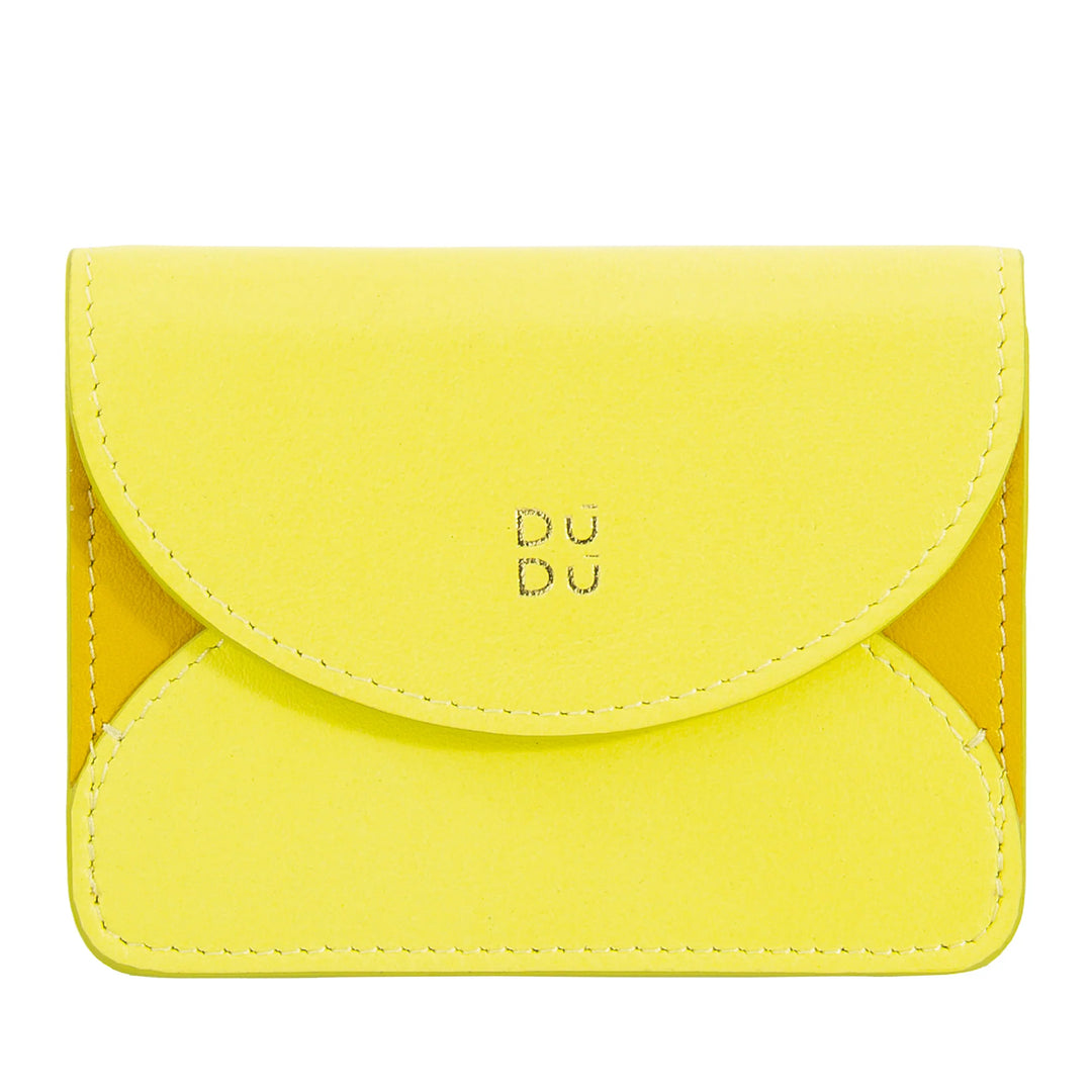 DUDU Tarjetero Compacto de Piel en Forma de Acordeón - Tarjetero para Hombre y Mujer con Múltiples Compartimentos, Cierre con Botones, Práctico para Tarjetas y Documentos