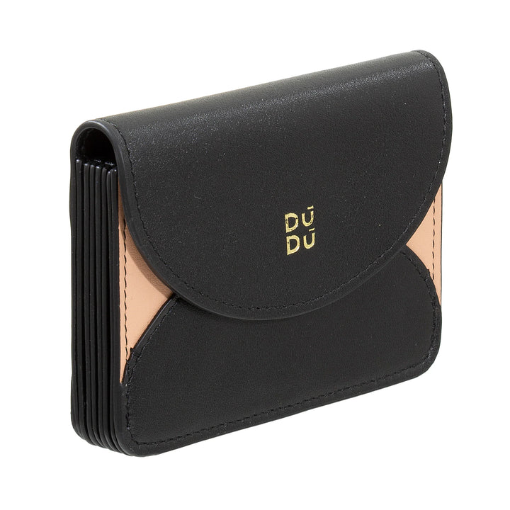 DUDU Compact Leather Accordion Credit Card Holder - Men&