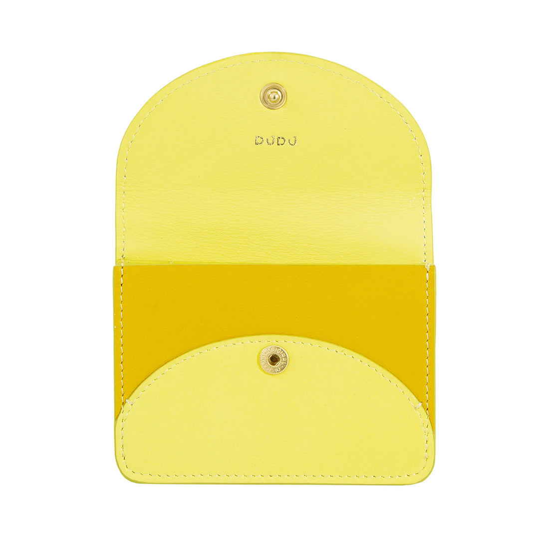 DUDU Tarjetero Compacto de Piel en Forma de Acordeón - Tarjetero para Hombre y Mujer con Múltiples Compartimentos, Cierre con Botones, Práctico para Tarjetas y Documentos