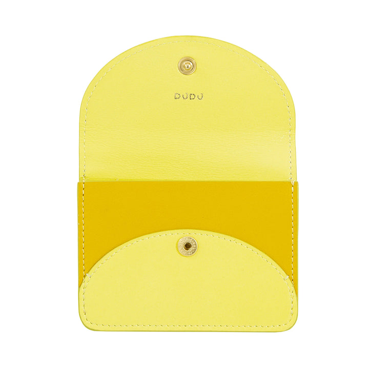 DUDU Tarjetero Compacto de Piel en Forma de Acordeón - Tarjetero para Hombre y Mujer con Múltiples Compartimentos, Cierre con Botones, Práctico para Tarjetas y Documentos