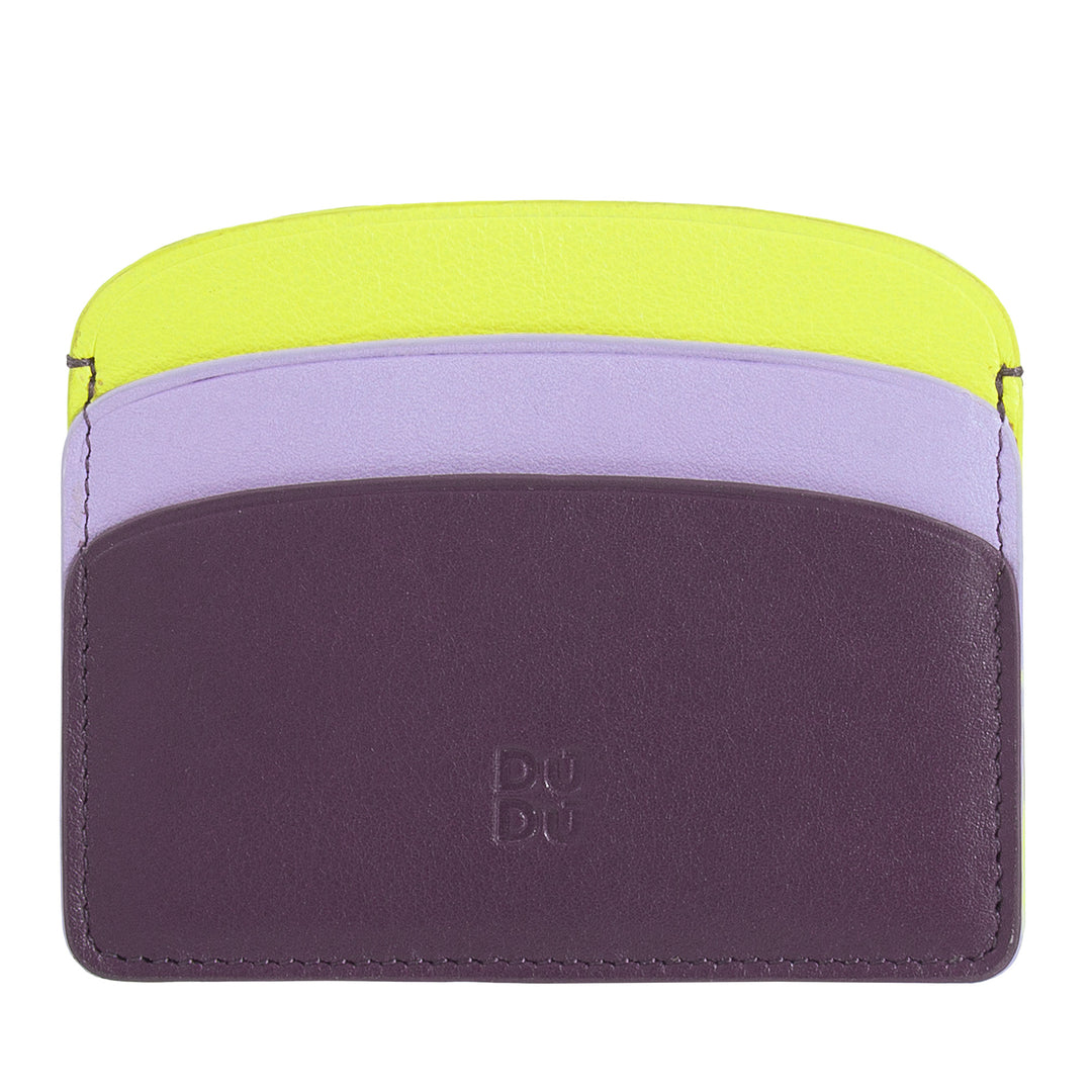 DUDU Dünner Kreditkartenhalter aus weichem Leder, Kartenhalter, Dokumentenhalter, Taschenplatte, schlankes Design, bunt