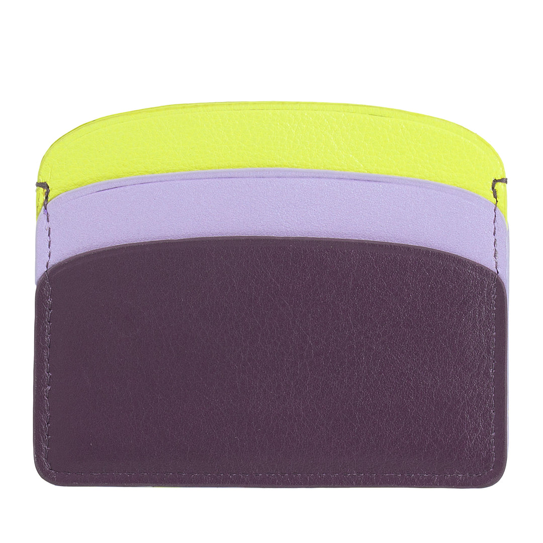 DUDU Dünner Kreditkartenhalter aus weichem Leder, Kartenhalter, Dokumentenhalter, Taschenplatte, schlankes Design, bunt
