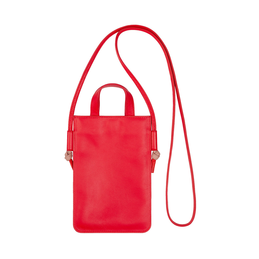 DUDU Handy-Umhängetasche aus echtem Leder, eleganter Smartphone-Halter um den Schultergurt, farbenfrohe Handytasche