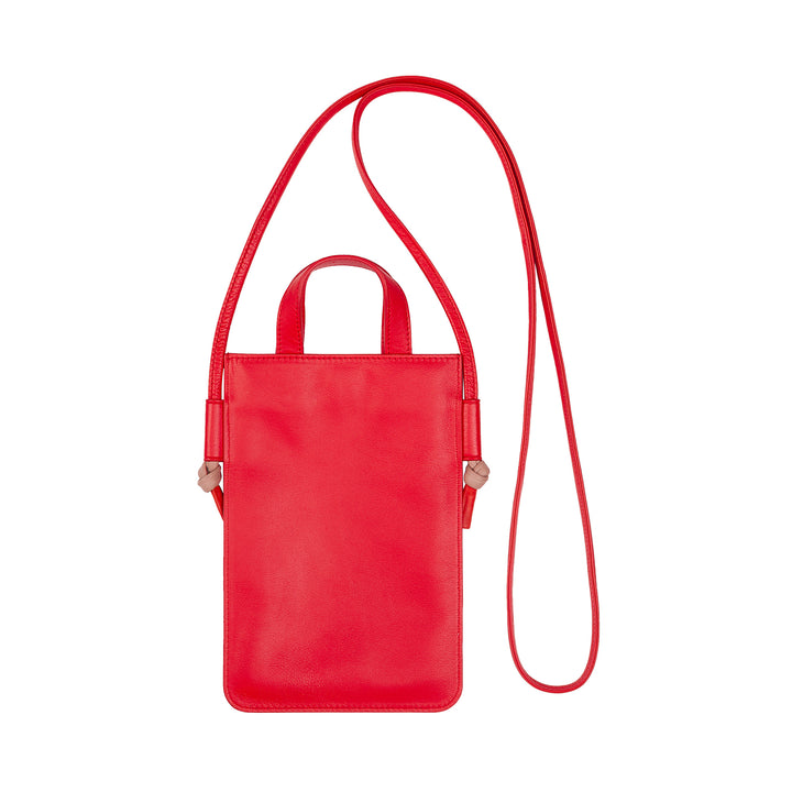 DUDU Handy-Umhängetasche aus echtem Leder, eleganter Smartphone-Halter um den Schultergurt, farbenfrohe Handytasche