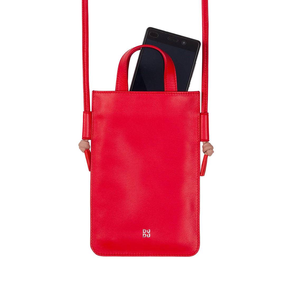 DUDU Borsa a Tracolla per Cellulare in Vera Pelle, Porta Smartphone da Collo da Spalla Elegante, Borsettina per Telefono Colorata