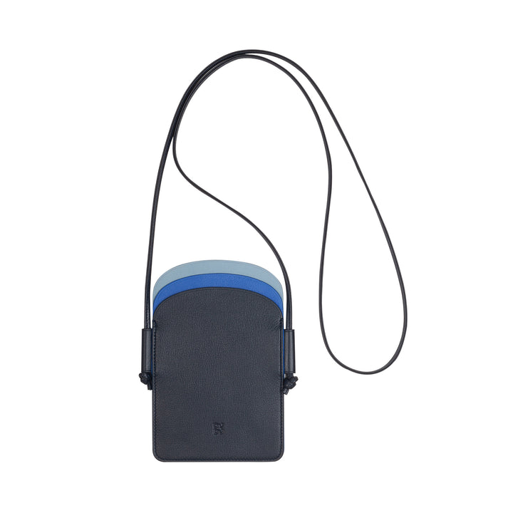 DUDU telefonhållare i läderhals för kvinnor, dubbel smartphoneficka, kortficka, justerbar axelrem