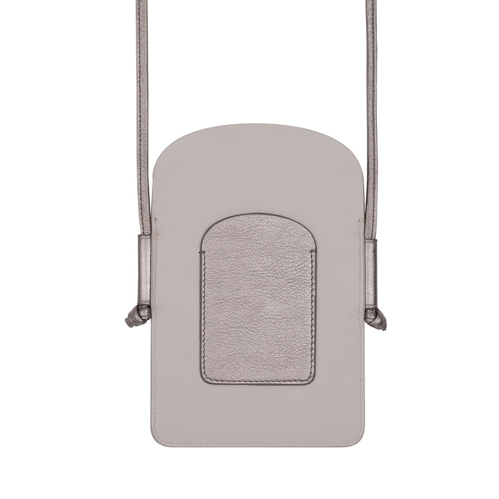 DUDU leren telefoonhouder voor dames, dubbele smartphonezak, kaartzak, verstelbare schouderriem