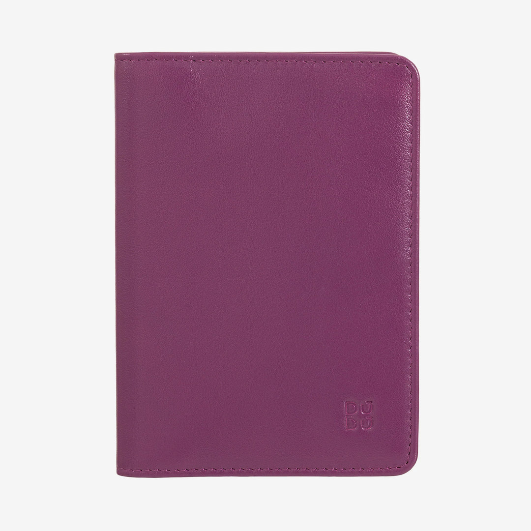 DUDU Travel - Funda de piel para pasaporte con protección RFID y tarjetero de crédito