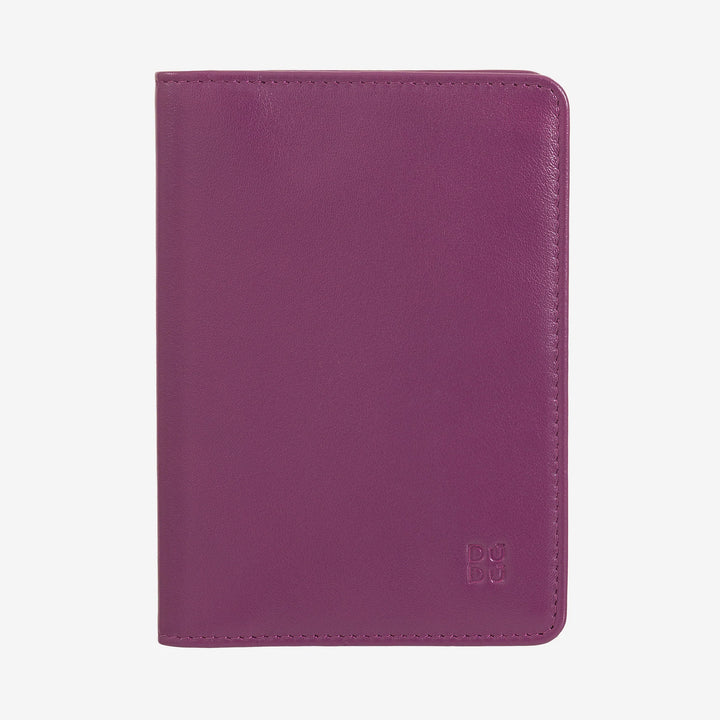 DUDU Travel - Funda de piel para pasaporte con protección RFID y tarjetero de crédito