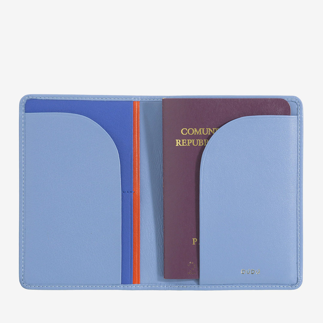 DUDU utazási bőr útlevéltartó tok RFID védelemmel és hitelkártyatartóval