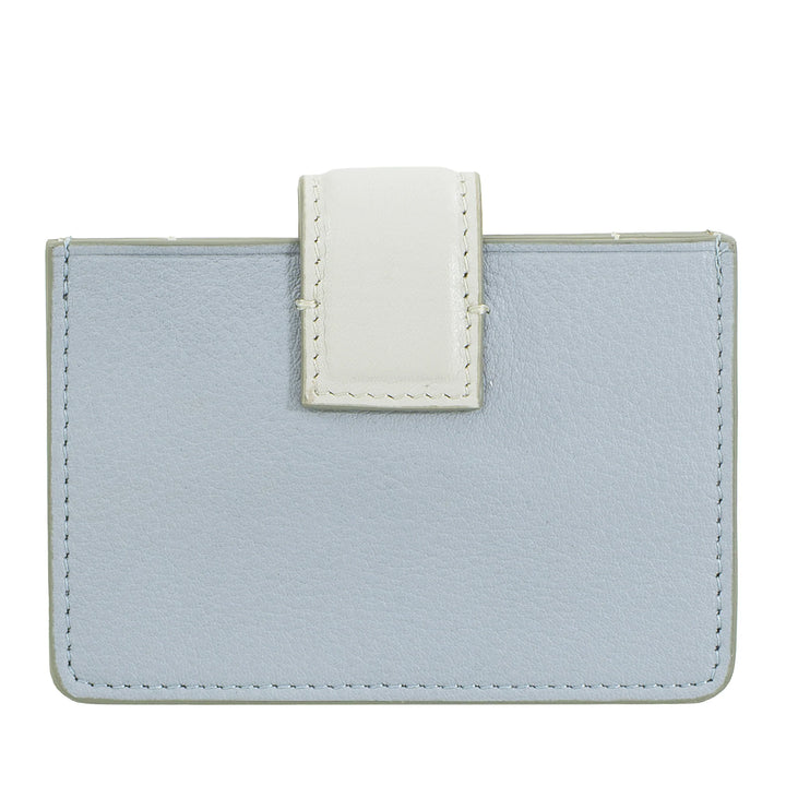 DUDU Tarjetero Mujer en Piel Acordeón - Tarjetero Compacto, Multitarjetas y Cierre con Botón - Elegante Tarjetero para Bolso
