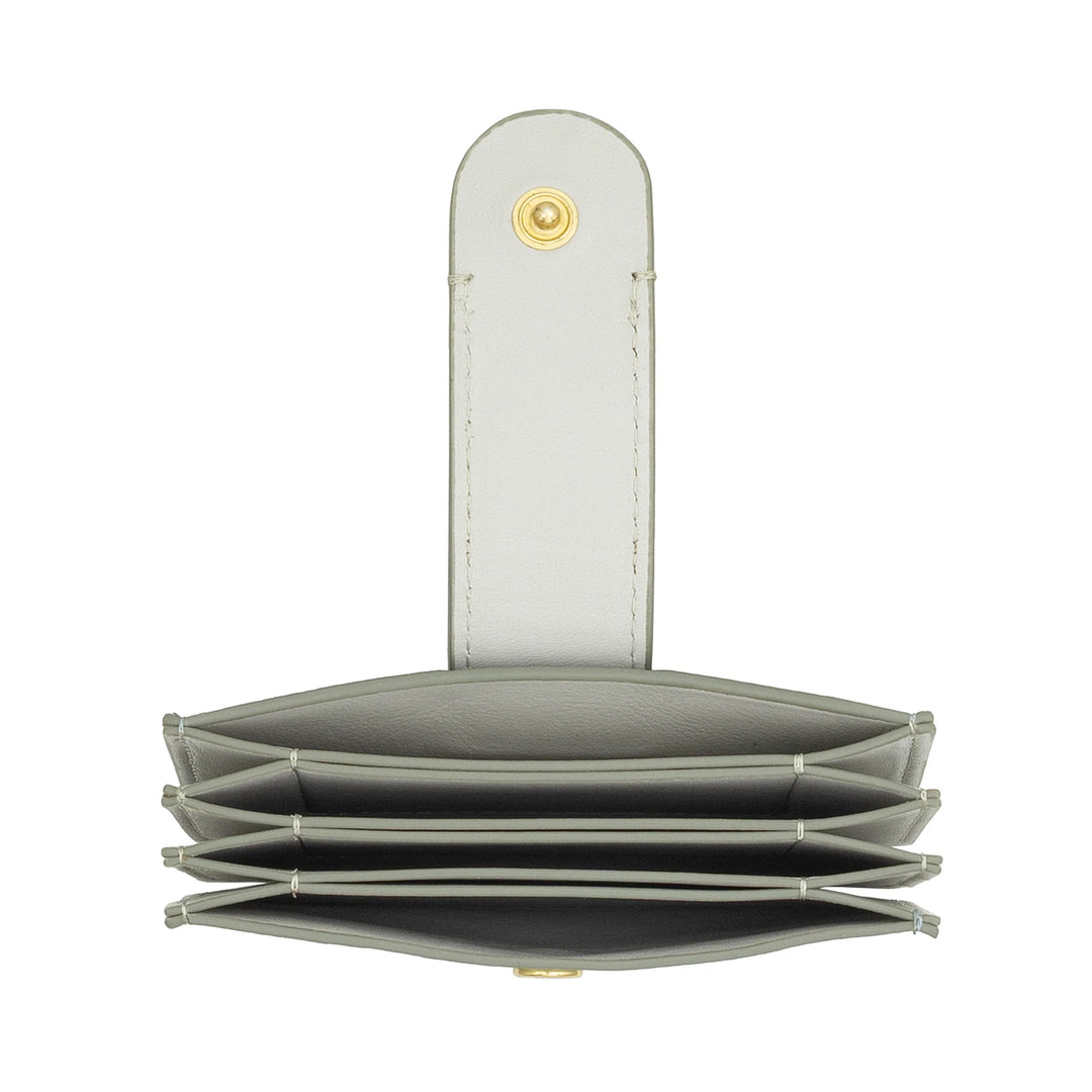 DUDU Tarjetero Mujer en Piel Acordeón - Tarjetero Compacto, Multitarjetas y Cierre con Botón - Elegante Tarjetero para Bolso
