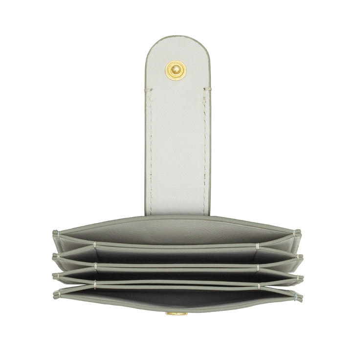 DUDU Tarjetero Mujer en Piel Acordeón - Tarjetero Compacto, Multitarjetas y Cierre con Botón - Elegante Tarjetero para Bolso