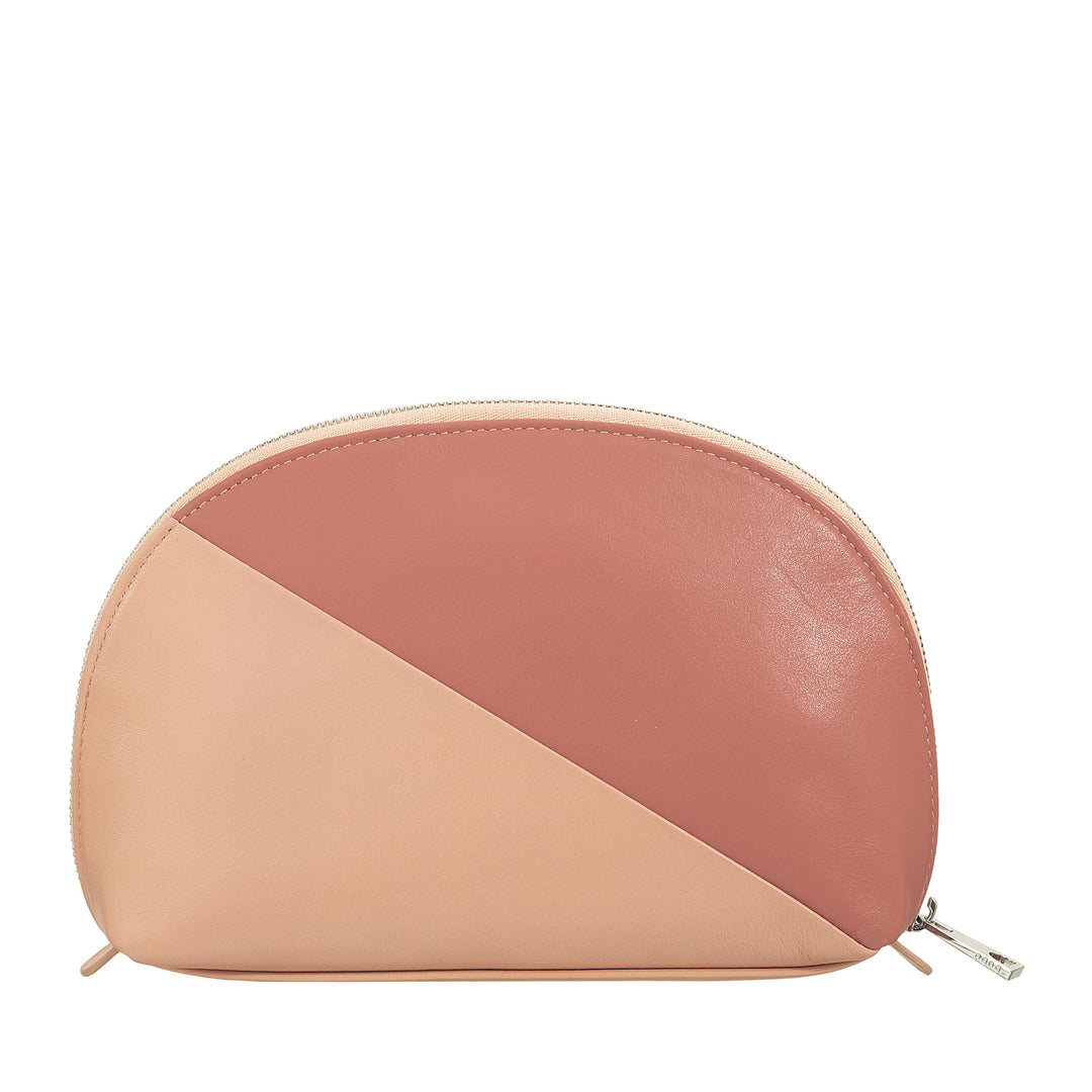 Embreagem porta-maquiagem DUDU em bolsa de viagem de couro com zíper multicolorido