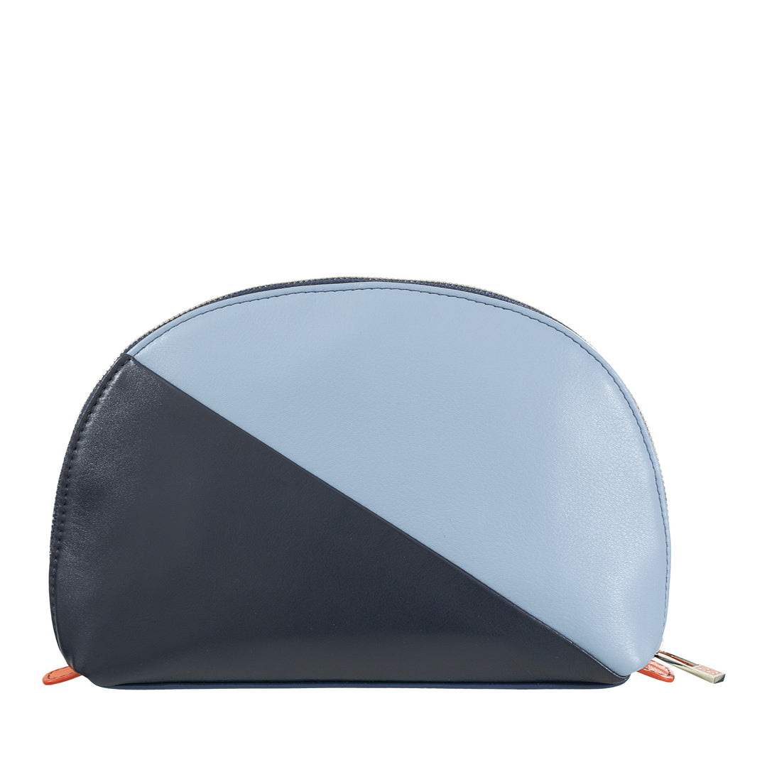 DUDU make-uphouder clutch in leren reistas met veelkleurige ritssluiting