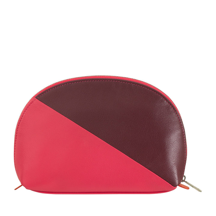DUDU Pochette pentru machiaj din piele pentru călătorie, cu fermoar multicolor