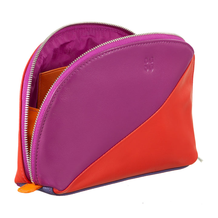 DUDU Make-up-Halter-Clutch aus Leder-Reisetasche mit mehrfarbigem Reißverschluss