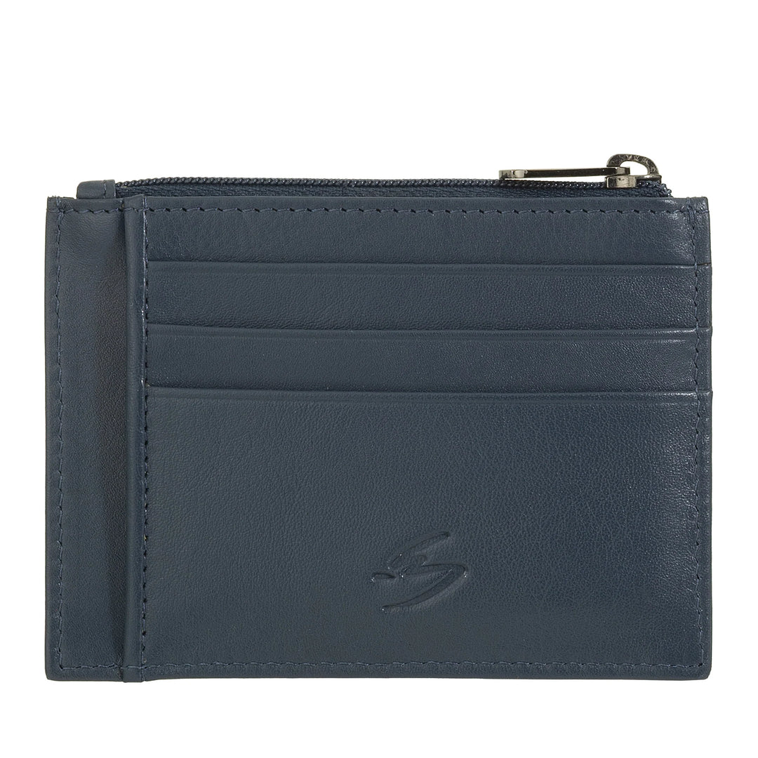 Kapesní pouzdro na kreditní karty Nuvola Pelle Sleeve Wallet v kůži – tenká pánská peněženka na mince se zipem