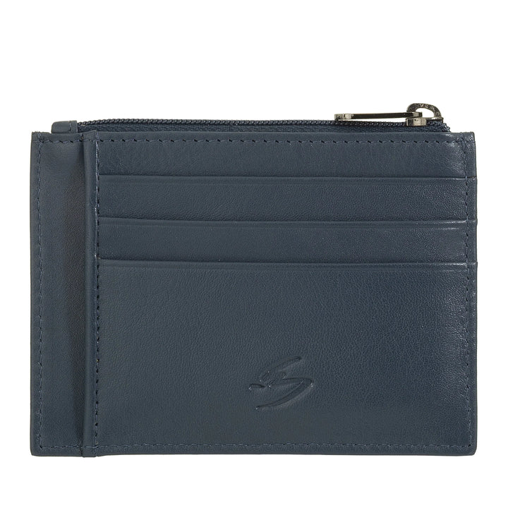 Kapesní pouzdro na kreditní karty Nuvola Pelle Sleeve Wallet v kůži – tenká pánská peněženka na mince se zipem