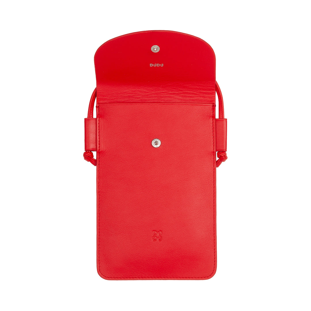 DUDU Δερμάτινη θήκη τηλεφώνου λαιμού, Θήκη για smartphone έως 6,7 ιντσών με κουμπί, ρυθμιζόμενο λουρί ώμου, λεπτή σχεδίαση