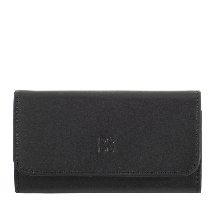 Husa pentru Chei din Piele Colorata DUDU cu 5 Inele pentru Cheile Auto de Casa, Design Minimal, cu Buton