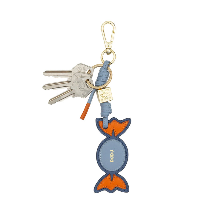 DUDU Candy Leather Nyckelring med Karbinhake - Läder Nyckelring Charm för nycklar, väska eller ryggsäck, original och färgglada tillbehör