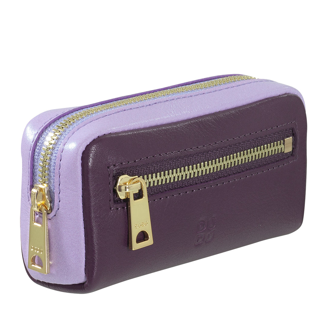 Farverig unisex nøglering i ægte kalveskind fra DUDU