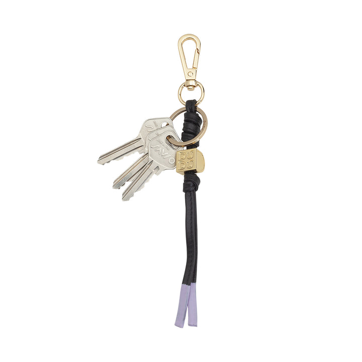 DUDU Minimalist Leather Keychain, Keyring for Men Women with Carabiner and Ring, Lightweight Compact Minimal Design