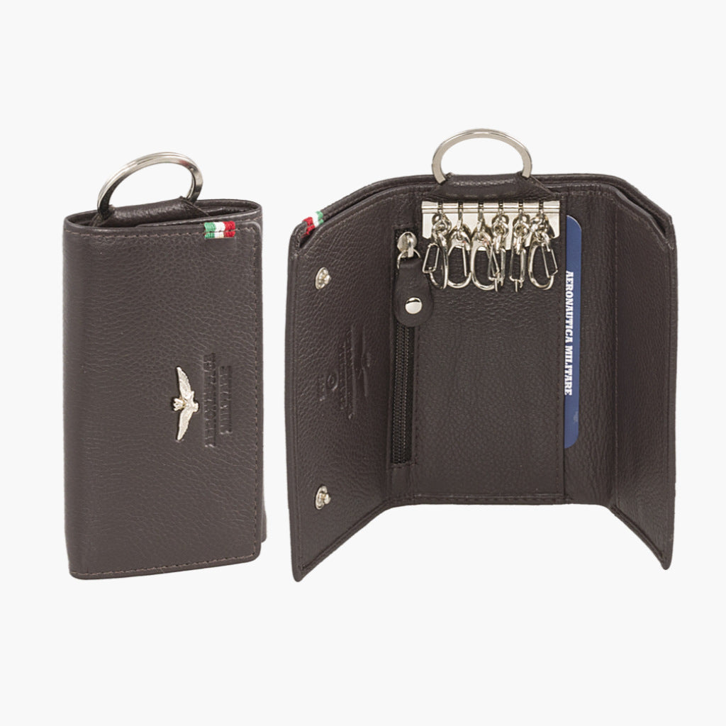 Aeronautica Militare Breloc din piele cu suport bancnote si suport monede AM108-MO
