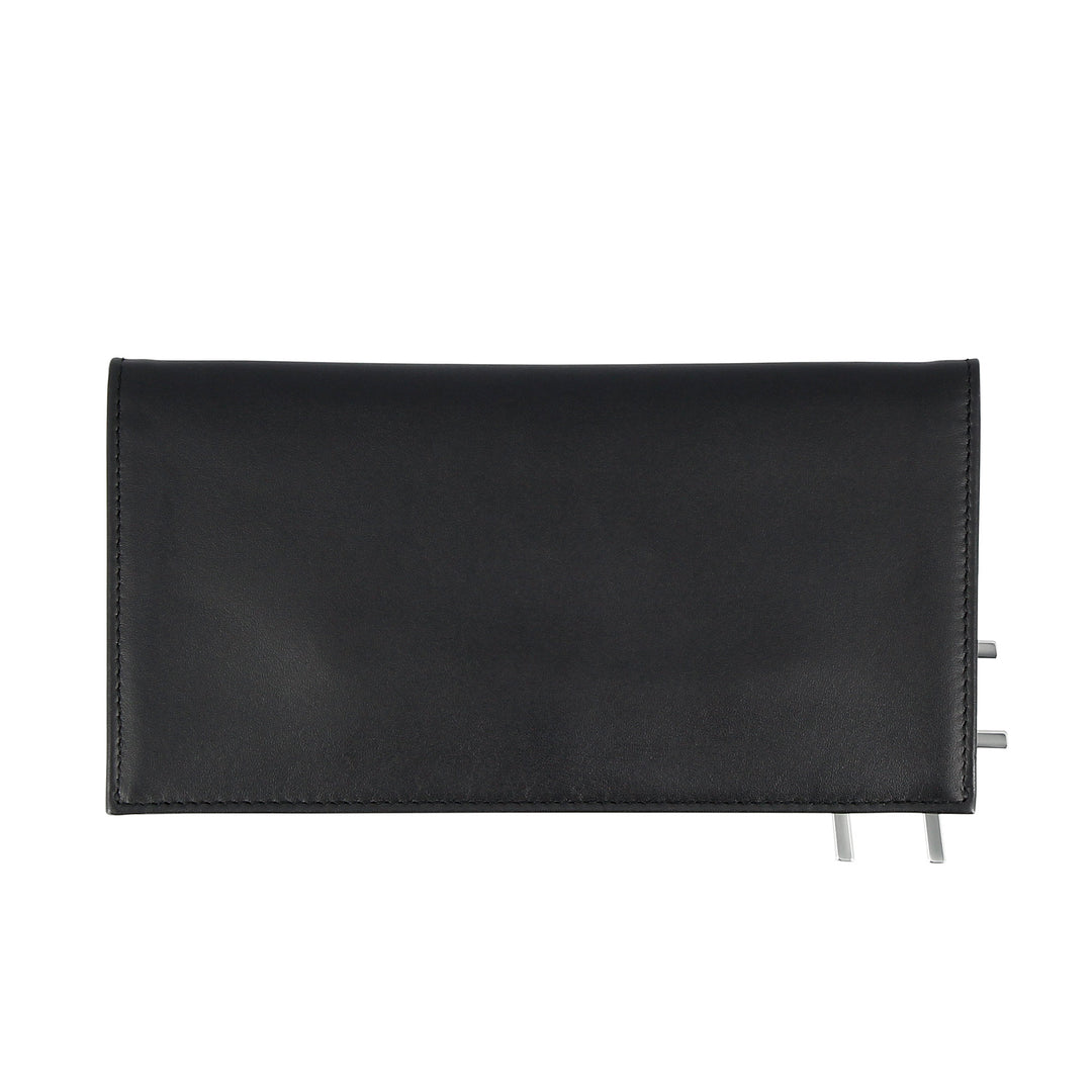 DUDU Elegante damesportemonnee van slank designleer met ritssluiting en creditcardhouder