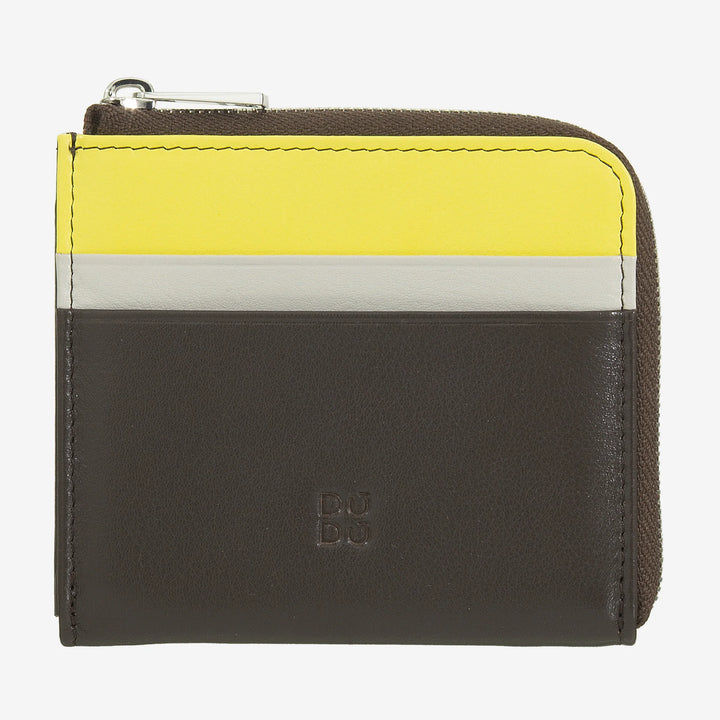 DUDU Cartera de piel para hombre con cremallera, cartera pequeña y compacta para mujer, cremallera exterior, monedero y tarjetero