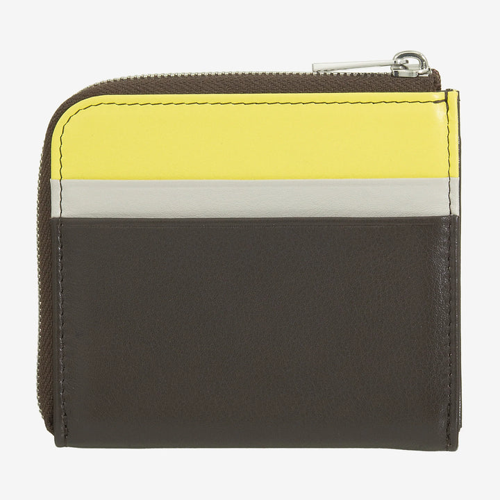 DUDU Cartera de piel para hombre con cremallera, cartera pequeña y compacta para mujer, cremallera exterior, monedero y tarjetero
