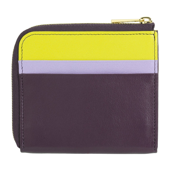 DUDU Läderplånbok för män med dragkedja, liten kompakt damplånbok, extern dragkedja, mynt- och korthållare