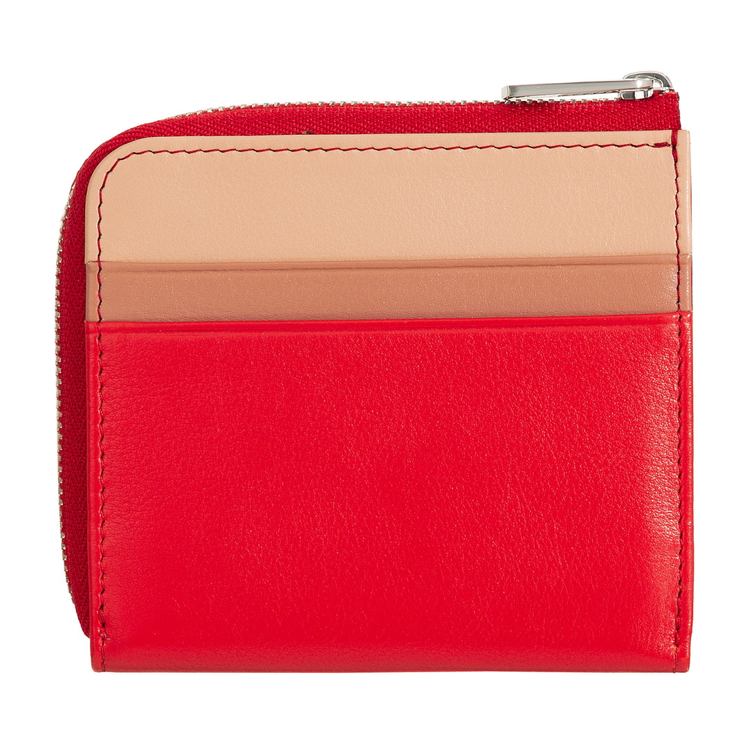 DUDU leren herenportemonnee met ritssluiting, kleine compacte damesportemonnee, externe ritssluiting, munt- en kaarthouder