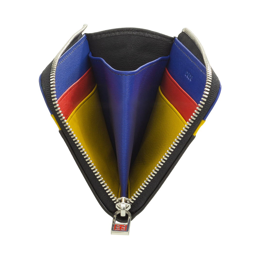 DUDU læderpung til mænd med lynlås, lille kompakt damepung, ekstern lynlås, mønt- og kortholder