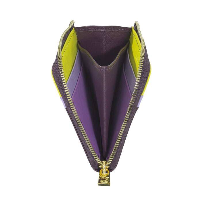 DUDU Läderplånbok för män med dragkedja, liten kompakt damplånbok, extern dragkedja, mynt- och korthållare