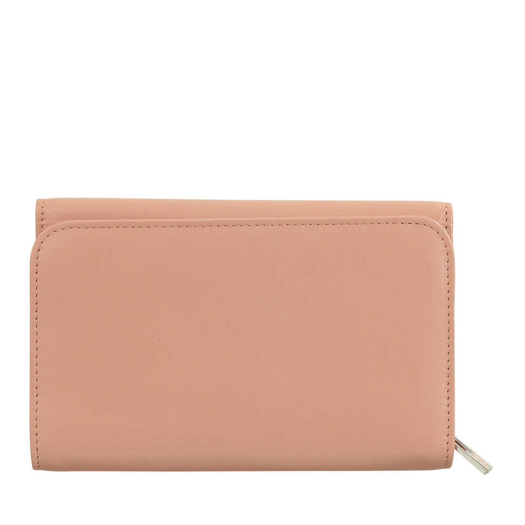 DUDU Cartera de Mujer en Piel Suave de Color, Monedero con Monedero con Cremallera, 12 Tarjeteros, Multicolor