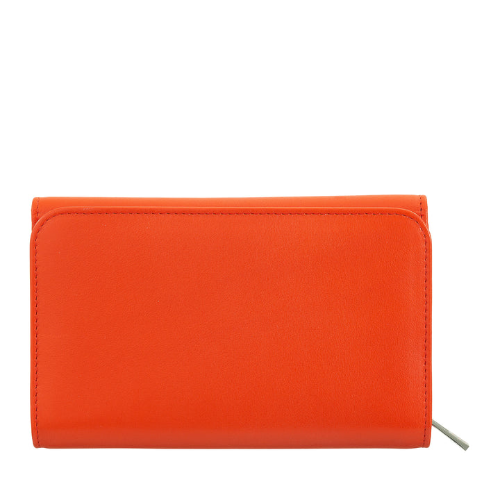 DUDU Cartera de Mujer en Piel Suave de Color, Monedero con Monedero con Cremallera, 12 Tarjeteros, Multicolor