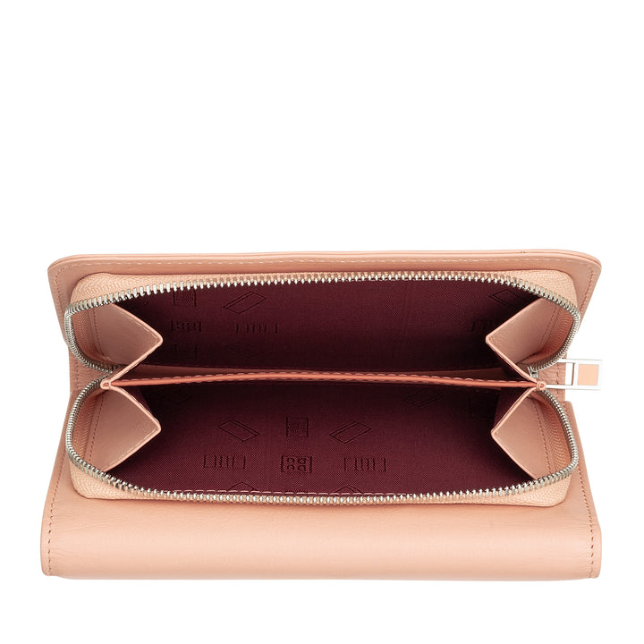 DUDU Cartera de Mujer en Piel Suave de Color, Monedero con Monedero con Cremallera, 12 Tarjeteros, Multicolor