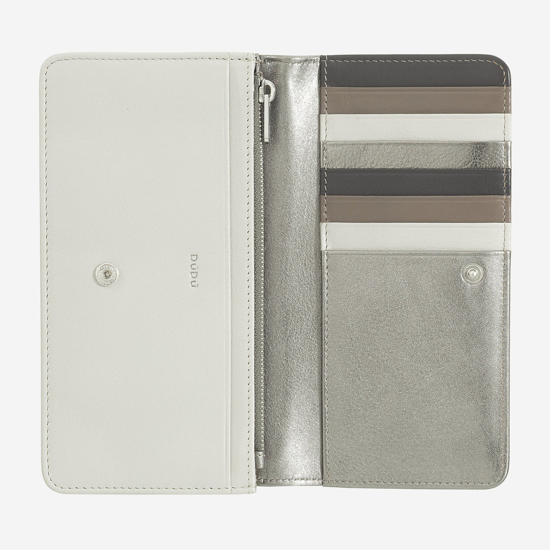 DUDU Stor damplånbok i RFID-påse i mångfärgat mjukt läder