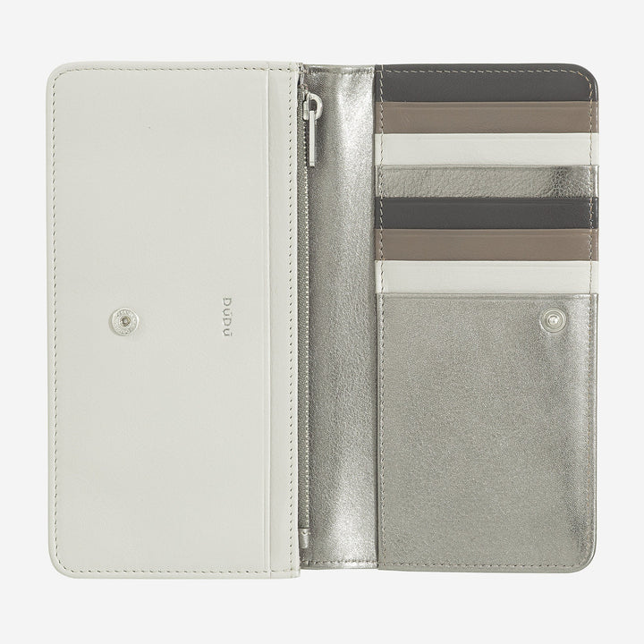 DUDU Stor damplånbok i RFID-påse i mångfärgat mjukt läder