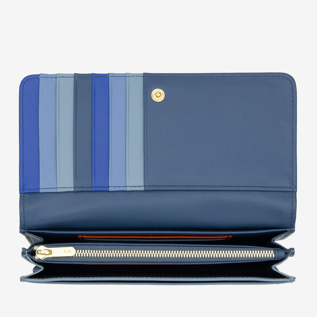 DUDU Stor damepung i flerfarvet blødt læder RFID-pose