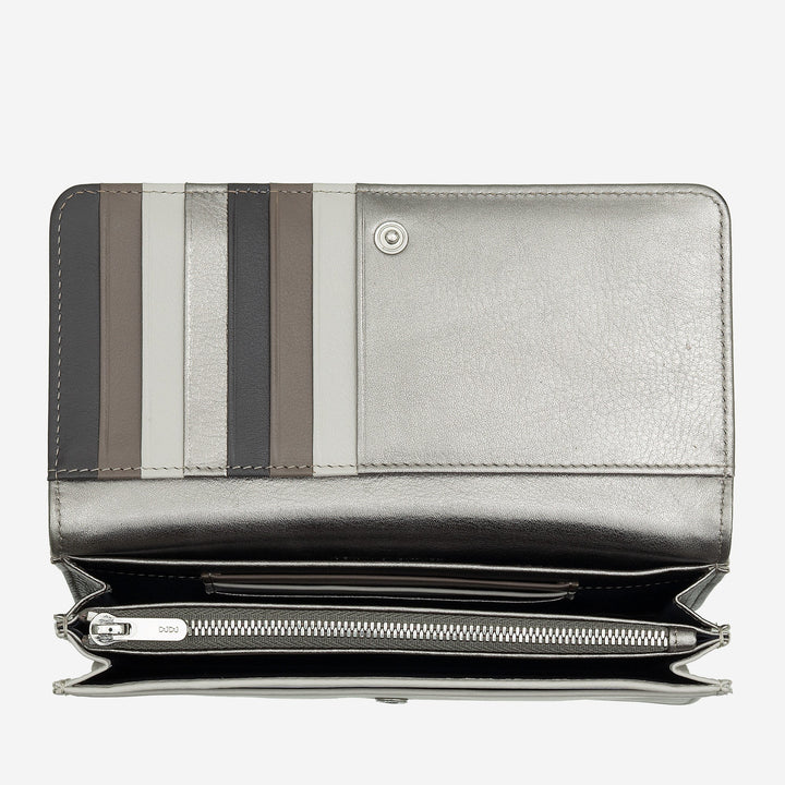 DUDU Stor damplånbok i RFID-påse i mångfärgat mjukt läder