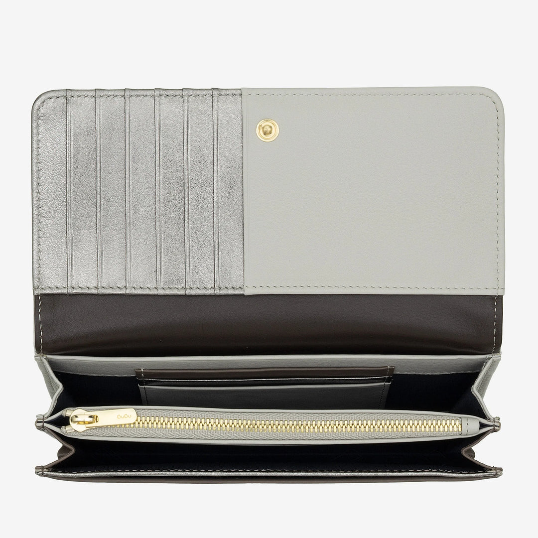 DUDU Stor damplånbok i RFID-påse i mångfärgat mjukt läder