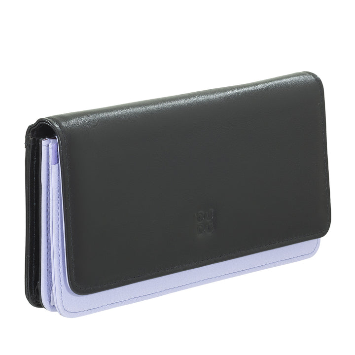 DUDU Stor damepung i flerfarvet blødt læder RFID-pose