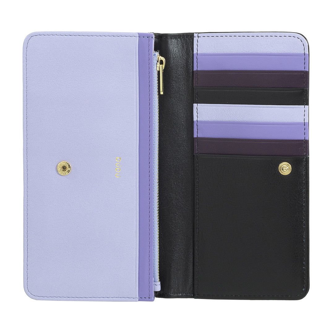 DUDU Stor damepung i flerfarvet blødt læder RFID-pose