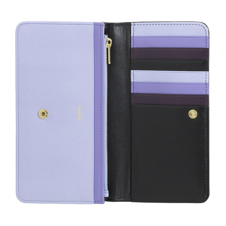 DUDU Stor damepung i flerfarvet blødt læder RFID-pose