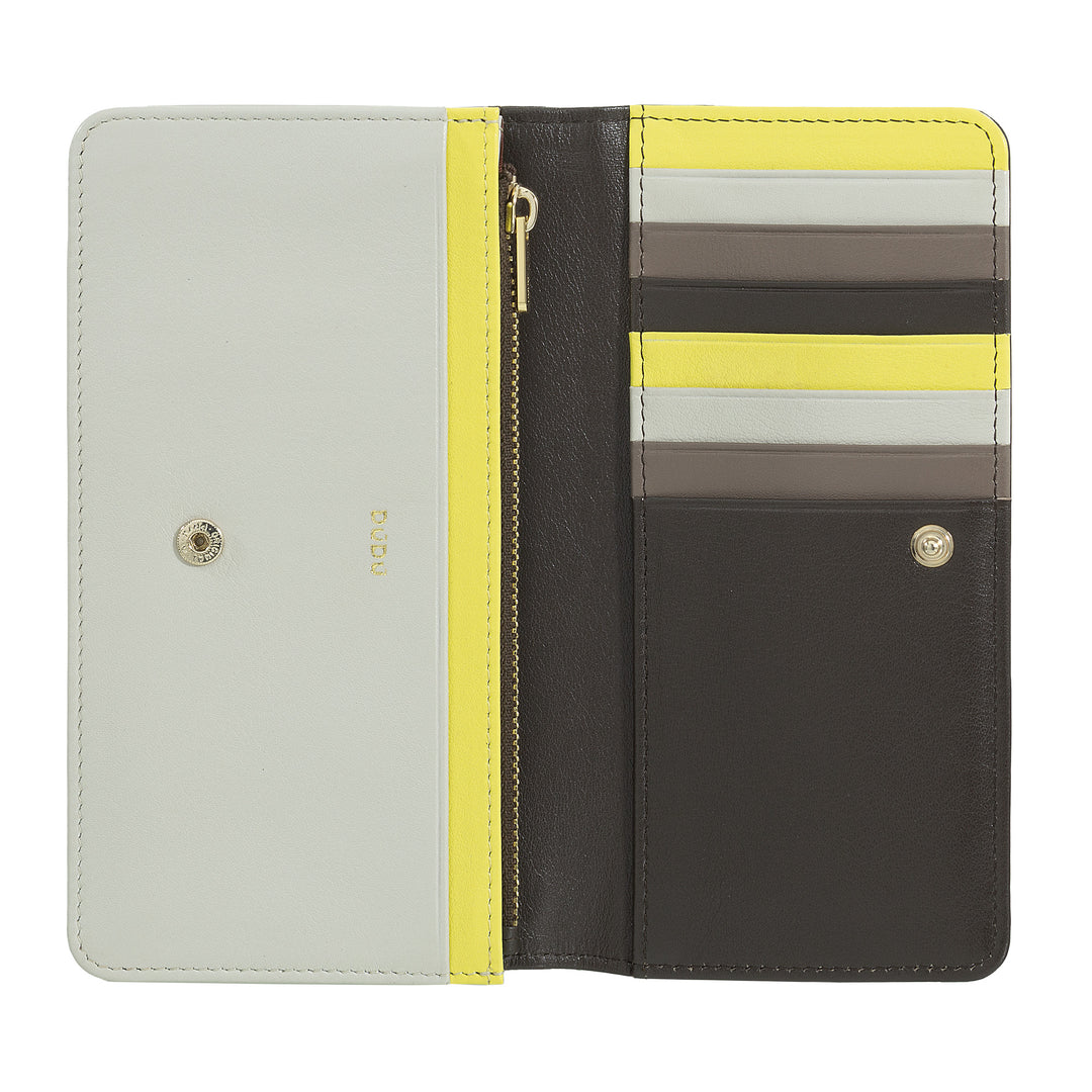 DUDU Stor damepung i flerfarvet blødt læder RFID-pose